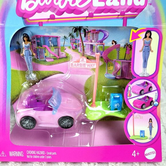 NIB Mattel Mini Barbie Land Playset Bundle Plane Car & RV BarbieLand Travel Size - Picture 3 of 6